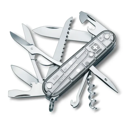 Victorinox Huntsman, 91 mm, silver transparent, Blister, 1.3713.T7B1 – Ansicht 1