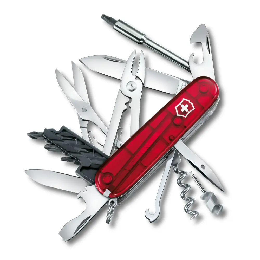 Victorinox Cyber Tool M, 91 mm, rot transparent, 1.7725.T – Ansicht 1