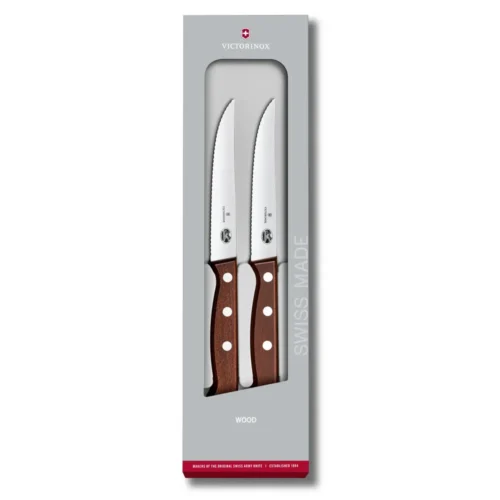 Victorinox Wood, Steakmesser Set, 2tlg, 12cm, Wellen, mod. Ahorn, G, 5.1230.12G – Ansicht 1