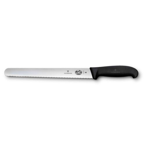 Victorinox Fibrox, Schinkenmesser, 25cm, Wellenschliff, schwarz, Blister, 5.4233.25B – Ansicht 1