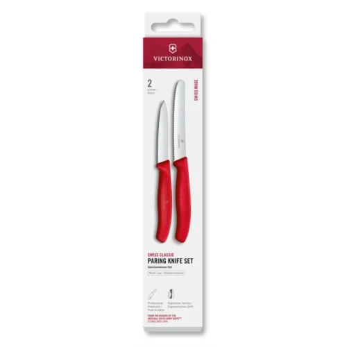 Victorinox Swiss Classic, Gemüsemesser Set, 2tlg, gerade/Wellen, rot, Box, 6.7111.2C1 – Ansicht 1