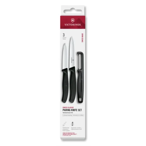 Victorinox Swiss Classic, Gemüsemesser mit I-Schäler, 3tlg, schwarz, Box, 6.7113.33 – Ansicht 1