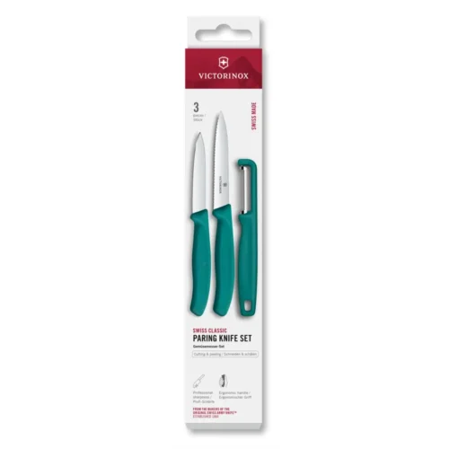 Victorinox Swiss Classic, Gemüsemesser mit I-Schäler, 3tlg, grün, Box, 6.7114.33C1 – Ansicht 1