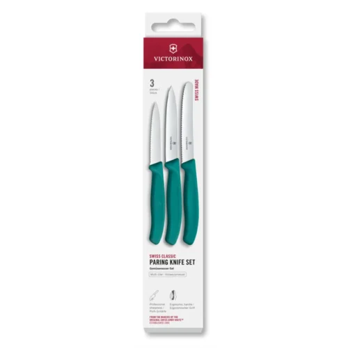Victorinox Swiss Classic, Gemüsemesser Set, 3tlg, gerade/Wellen, grün, Box, 6.7114.34C1 – Ansicht 1