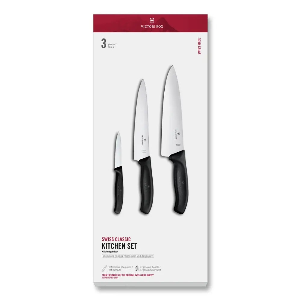 Victorinox Swiss Classic, Küchen Set, 3tlg, schwarz, gift Box, 6.7133.3G – Ansicht 1