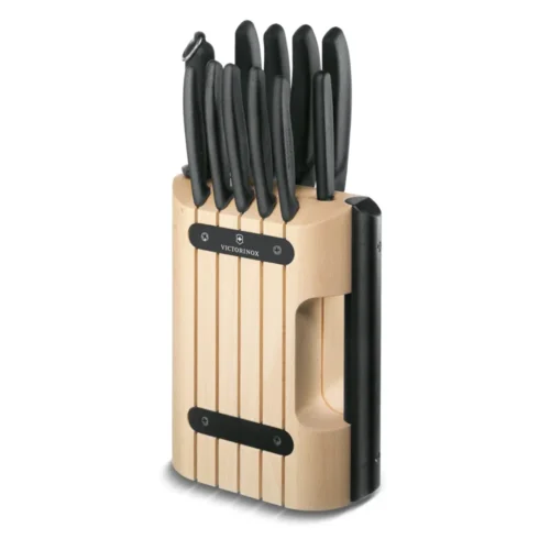 Victorinox Classic, Messerblock, Buchenholz, 12tlg, schwarz, 6.7153.11 – Ansicht 1