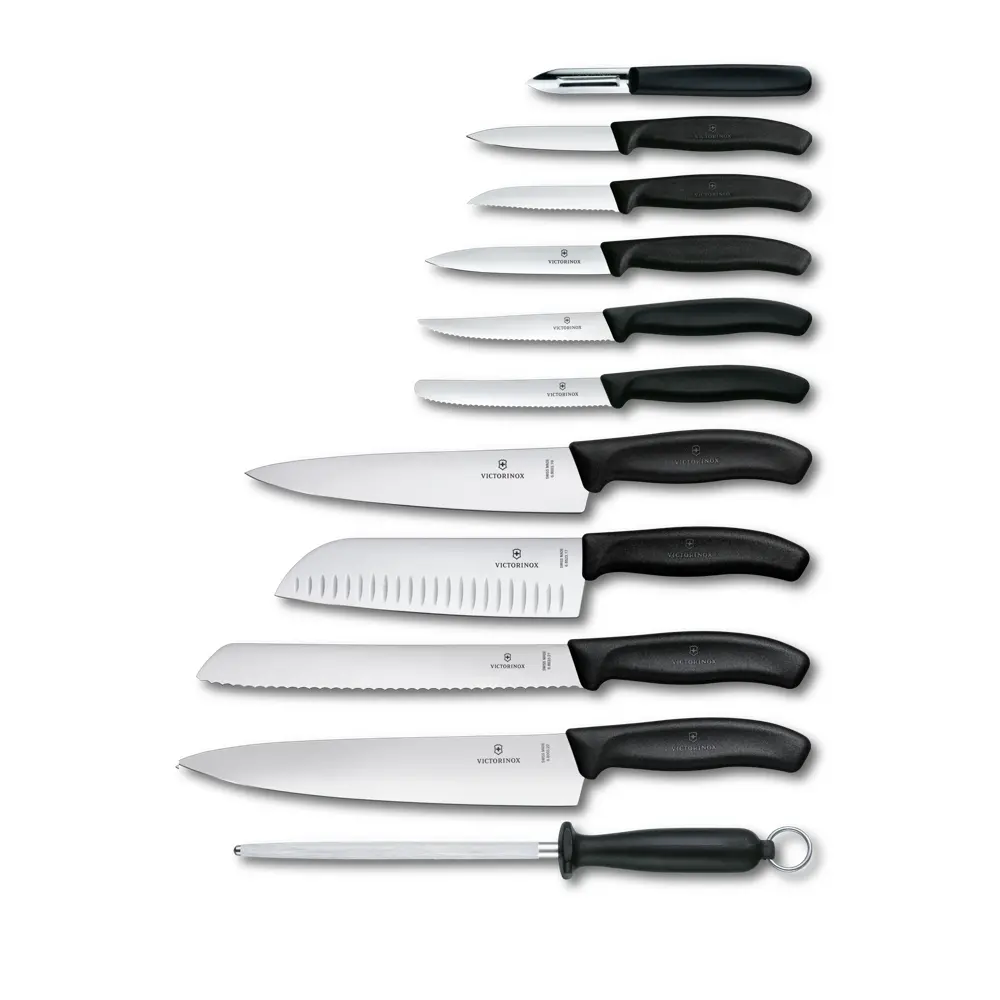 Victorinox Classic, Messerblock, Buchenholz, 12tlg, schwarz, 6.7153.11 – Ansicht 2