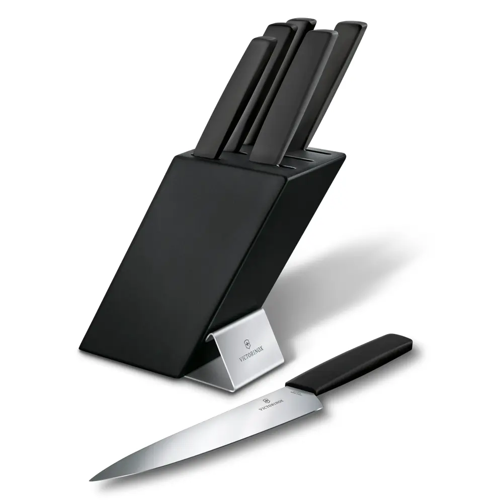 Victorinox Modern, Messerblock, Buchenholz schwarz, 7tlg, schwarz, 6.7186.63 – Ansicht 2