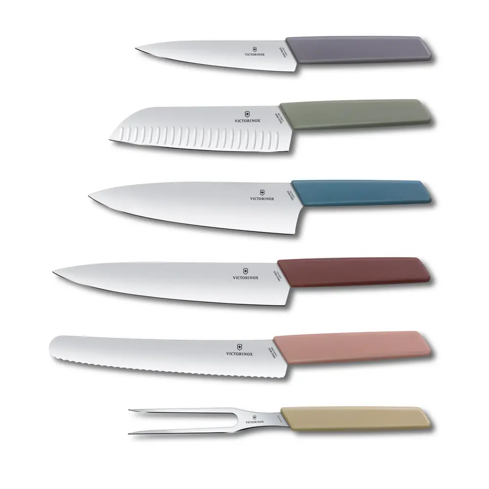Victorinox Modern, Messerblock, Buchenholz schwarz, 7tlg, farbig, 6.7186.66 – Ansicht 2