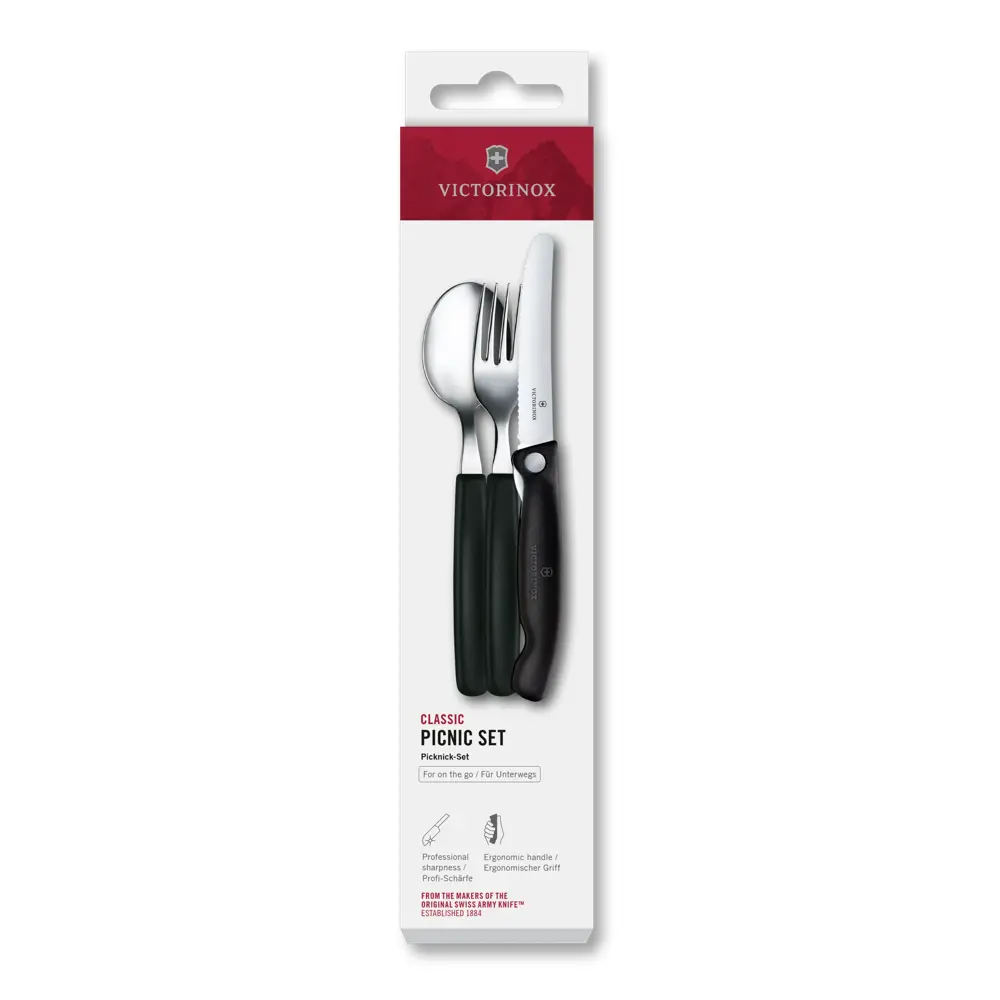 Victorinox Classic, Picknick Set, 3tlg, schwarz, 6.7193.3F – Ansicht 1