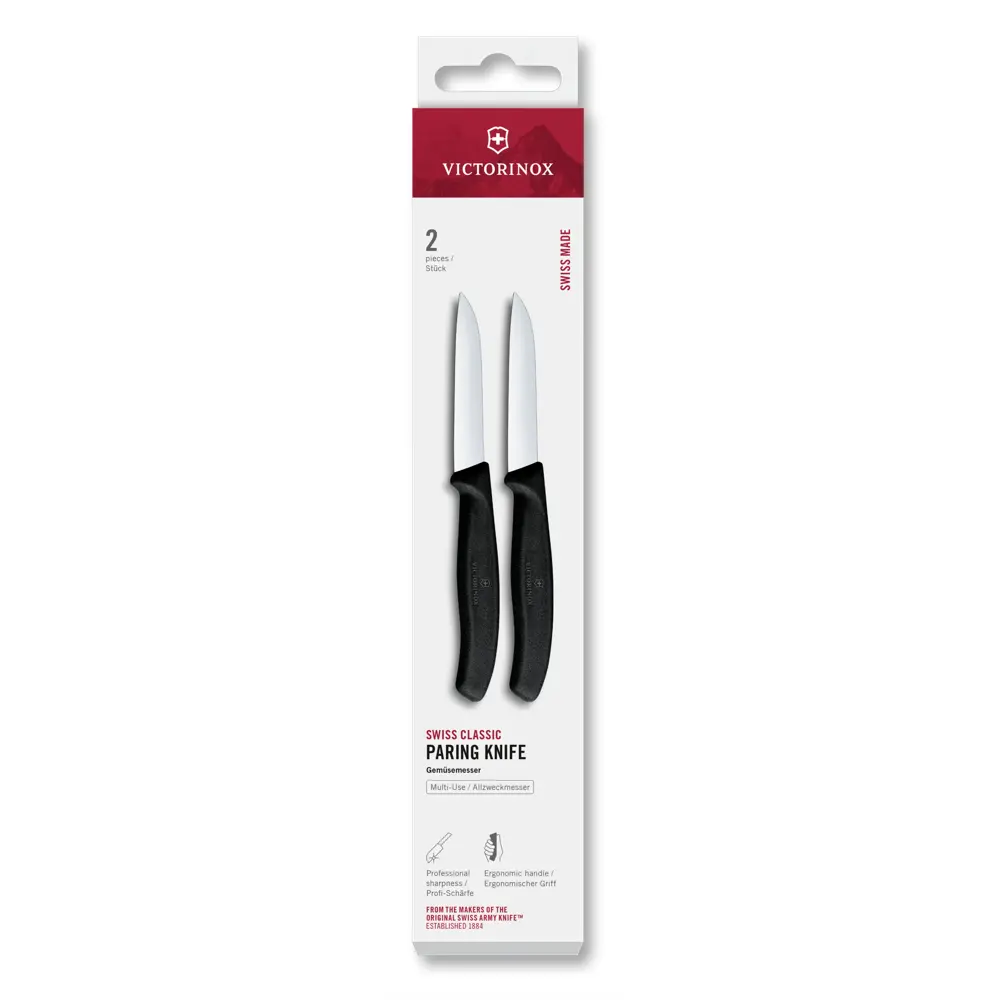 Victorinox Swiss Classic, Gemüsemesser, 2tlg, 8cm, gerade, schwarz, Box, 6.7403.2 – Ansicht 1