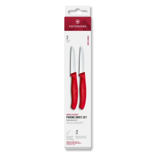 Victorinox Swiss Classic, Gemüsemesser Set, 2tlg, 8cm,gerade/Wellen,rot,Box, 6.7491.2C1 – Ansicht 1