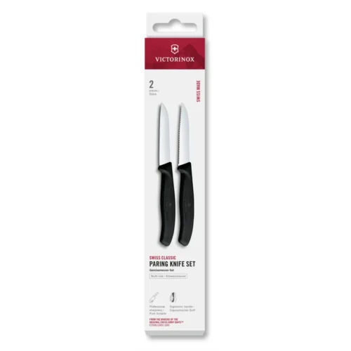 Victorinox Swiss Classic, Gemüsemesser Set, 2tlg,8cm,gerade/Wellen,schwarz,B, 6.7493.2 – Ansicht 1