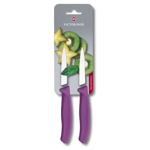Victorinox Swiss Classic,Gemüsemesser,2Stk,8cm,Wellenschliff,spitz,violett,B, 6.7635.2C1B – Ansicht 1