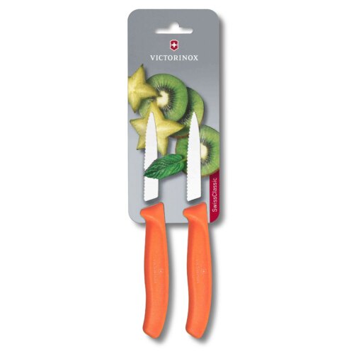 Victorinox Swiss Classic,Gemüsemesser,2Stk,8cm,Wellenschliff,spitz,orange,B, 6.7639.2C1B – Ansicht 1