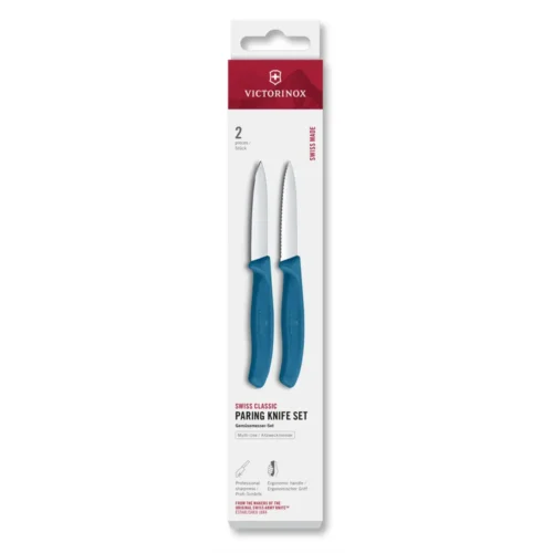 Victorinox Swiss Classic, Gemüsemesser Set, 2tlg, 8cm, gerade/Wellen,blau, 6.7692.2C1 – Ansicht 1