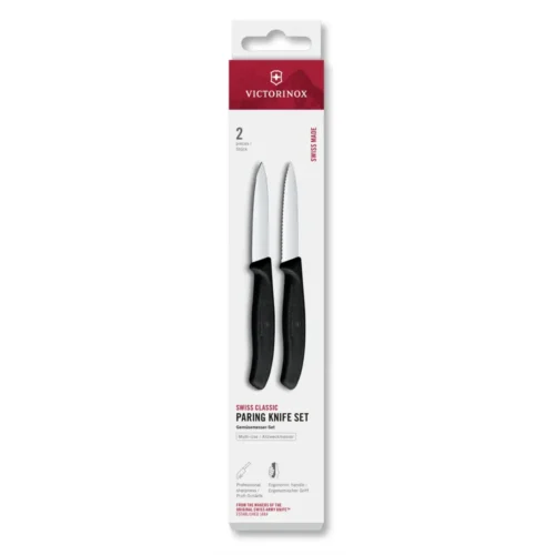 Victorinox Swiss Classic, Gemüsemesser Set, 2tlg, 8cm, gerade/Wellen,schwarz, 6.7693.2 – Ansicht 1