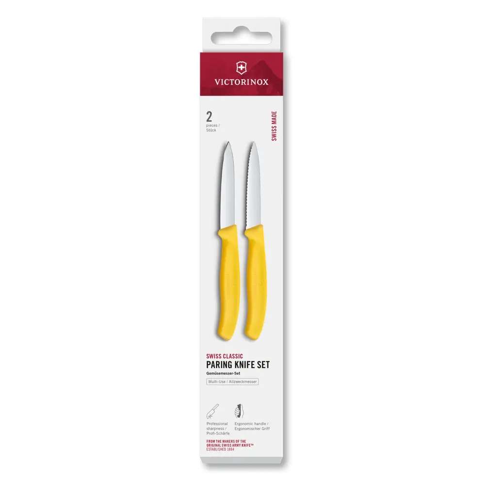 Victorinox Swiss Classic, Gemüsemesser Set, 2tlg, 8cm,gerade/Wellen,gelb, 6.7698.2C1 – Ansicht 1