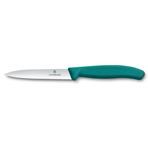 Victorinox Swiss Classic, Gemüsemesser, 10cm, Wellen, Mittelspitz, grün, 6.7734.C1 – Ansicht 1