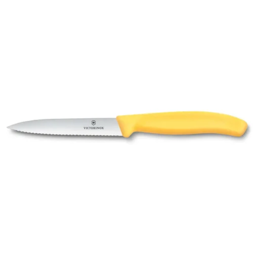 Victorinox Swiss Classic, Gemüsemesser, 10cm, Wellen, Mittelspitz, gelb, 6.7738.C1 – Ansicht 1