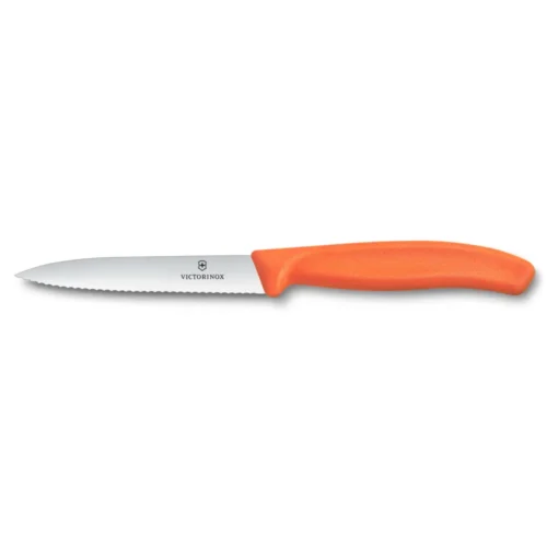 Victorinox Swiss Classic, Gemüsemesser, 10cm, Wellen, Mittelspitz, orange, 6.7739.C1 – Ansicht 1