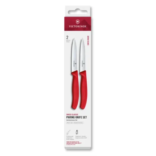 Victorinox Swiss Classic, Gemüsem. Set, 2tlg, 10cm, gerade/Wellen, rot, Box, 6.7791.2C1 – Ansicht 1