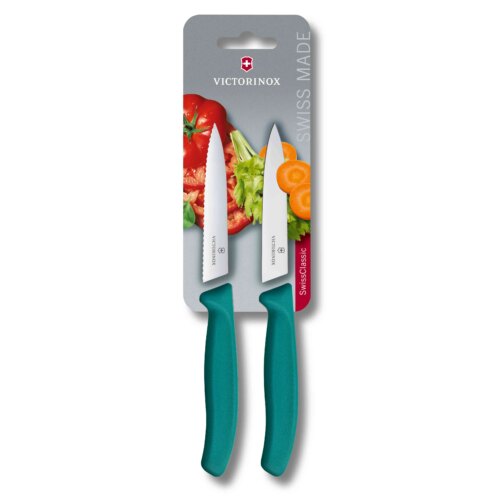 Victorinox Swiss Classic,Gemüsemesser,2Stk,10cm,Welle/gerade,grün,Blister, 6.7794.2C1B – Ansicht 1