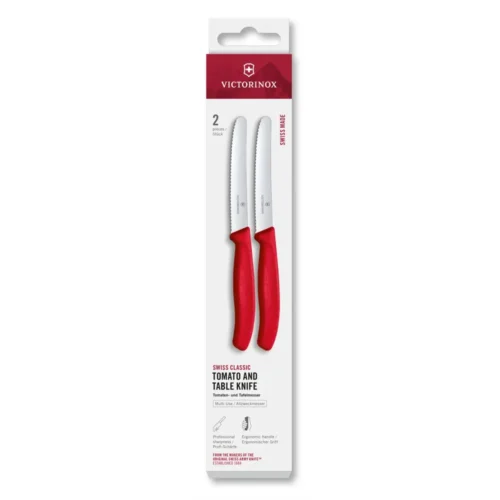 Victorinox Swiss Classic, Tomaten & Tafelmesser, 2tlg, 11cm, Wellen, rot,Box, 6.7831.2C1 – Ansicht 1