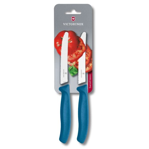 Victorinox Swiss Classic,Tomaten&Tafelmesser,2Stk,11cm,Wellenschliff,blau,B, 6.7832.2C1B – Ansicht 1