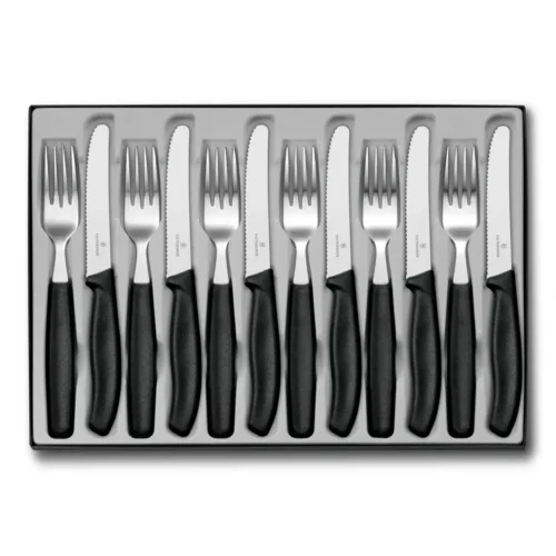 Victorinox Classic, Besteckset (Tomatenmesser), 12tlg, Wellen, schwarz, 6.7833.12 – Ansicht 1