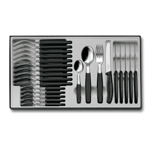 Victorinox Classic, Besteckset (Tomatenmesser), 24tlg, Wellen, schwarz, 6.7833.24 – Ansicht 1