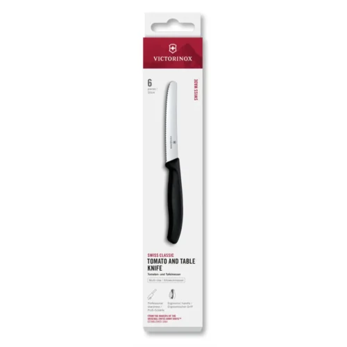 Victorinox Swiss Classic, Tomaten & Tafelmesser, 6tlg, 11cm, Wellen, schwarz, 6.7833.6 – Ansicht 1