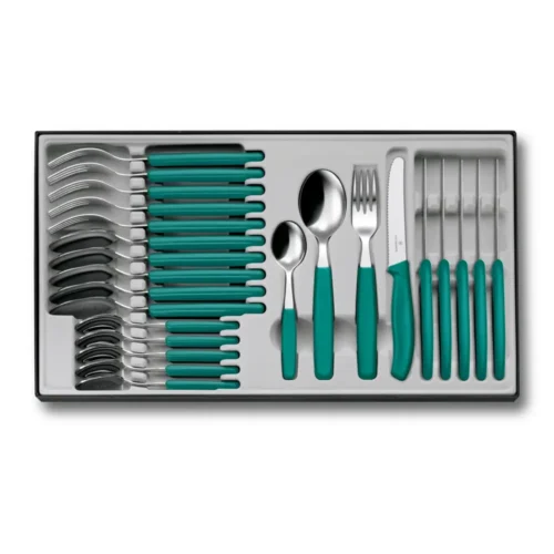 Victorinox Classic, Tafel Set (Tomatenmesser), 24tlg, Wellen, grün, 6.7834.24C1 – Ansicht 1