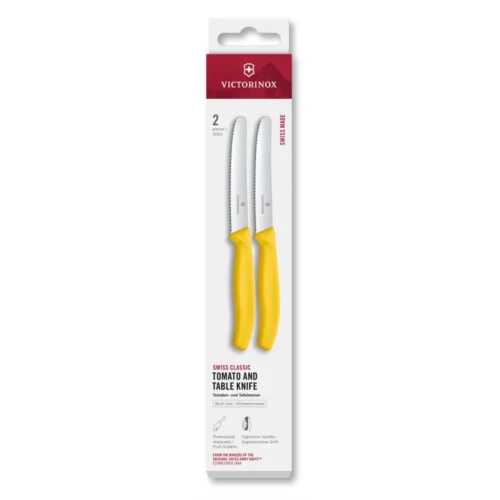 Victorinox Swiss Classic, Tomaten & Tafelmesser, 2tlg, 11cm, Wellen,gelb,Box, 6.7838.2C1 – Ansicht 1