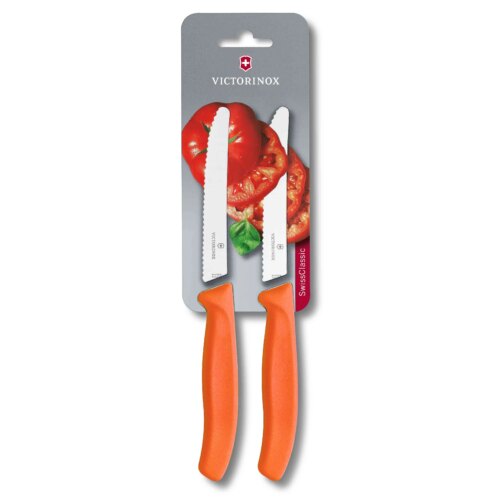 Victorinox Swiss Classic,Tomaten&Tafelmesser,2St,11cm,Wellenschliff,orange,B, 6.7839.2C1B – Ansicht 1