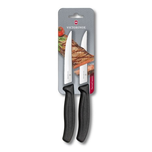 Victorinox Swiss Classic, Steakmesser, 2 Stück, 12 cm, gerade, schwarz, 6.7903.2B – Ansicht 1