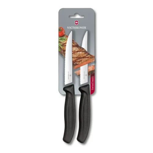 Victorinox Swiss Classic, Steak & Pizzamesser, 2tlg, 12cm,Wellen,schwarz,B, 6.7933.12B – Ansicht 1