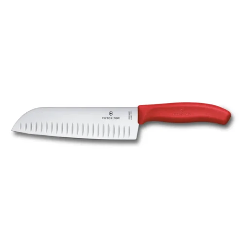 Victorinox Swiss Classic, Santokumesser, 17cm, gerade, Kullen, rot,Blister, 6.8521.17C1B – Ansicht 1