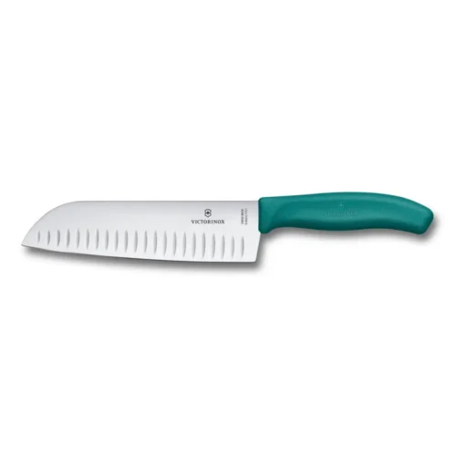 Victorinox Swiss Classic, Santokumesser, 17cm, gerade,Kullen,grün,Blister, 6.8524.17C1B – Ansicht 1