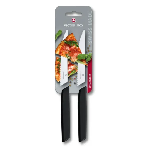 Victorinox Swiss Modern, Steakmesser, 2tlg, 12cm, Wellen, schwarz, B, 6.9003.12WB – Ansicht 1