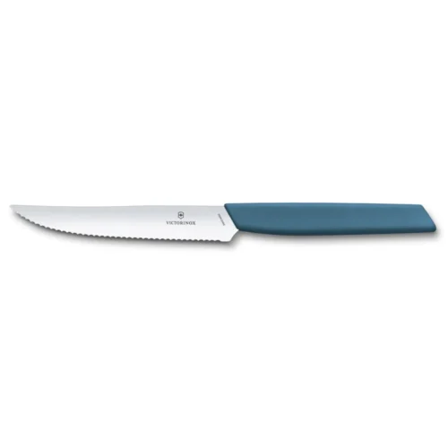Victorinox Swiss Modern, Steak und Pizzamesser, 12cm, Wellen, cornflower, 6.9006.12W2 – Ansicht 1
