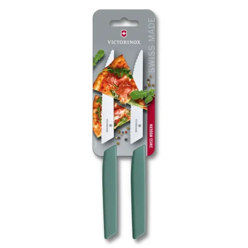 Victorinox Swiss Modern, steak & pizzaknife, 2 Stück, 12 cm, Wellenschl., 6.9006.12W43B – Ansicht 1