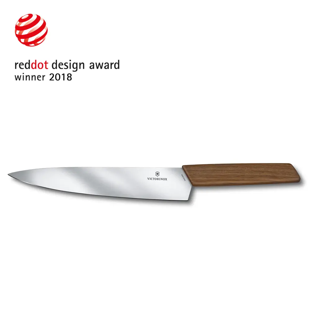 Victorinox Swiss Modern, Kochmesser, 22cm, gerade, Nussbaum, G, 6.9010.22G – Ansicht 1