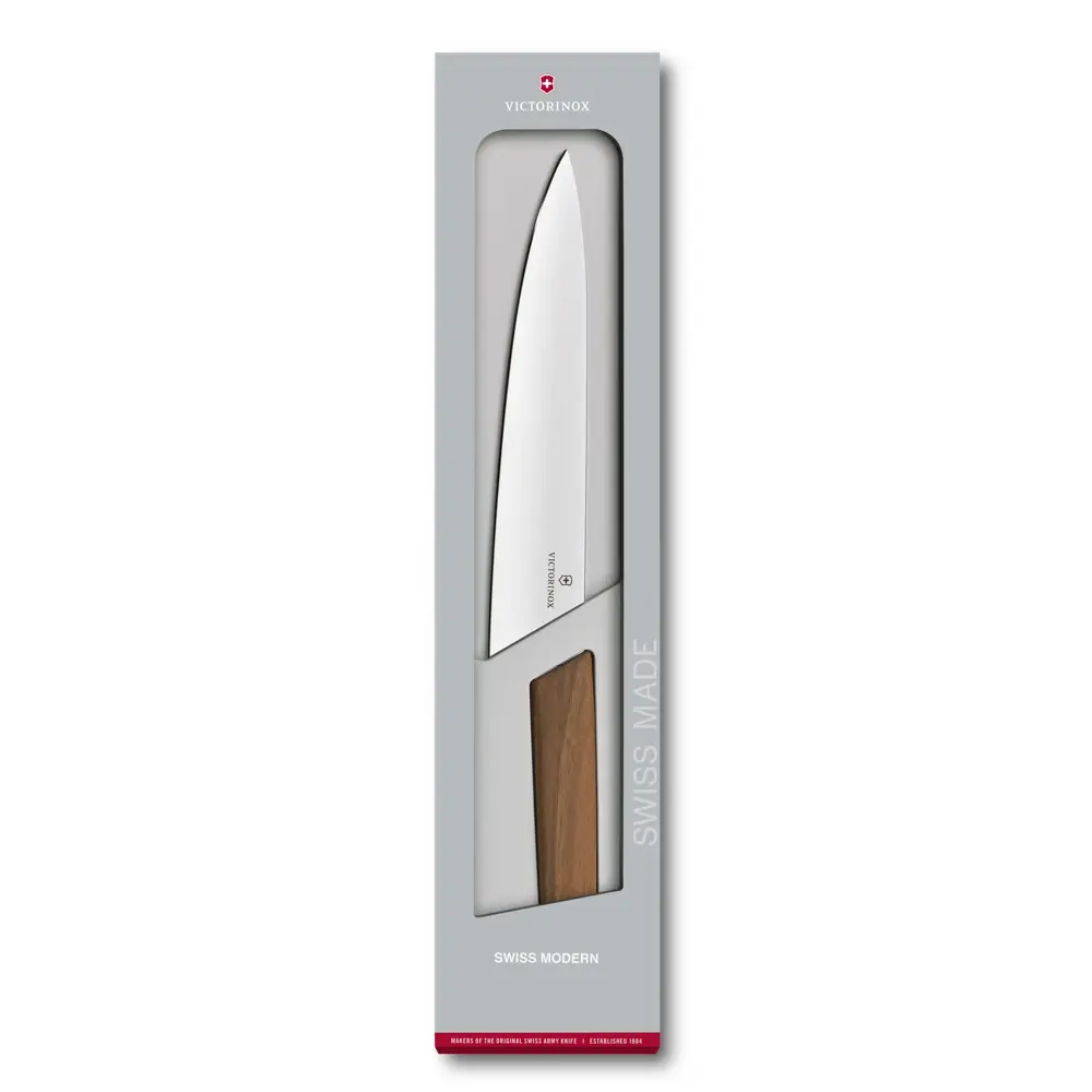 Victorinox Swiss Modern, Kochmesser, 22cm, gerade, Nussbaum, G, 6.9010.22G – Ansicht 2