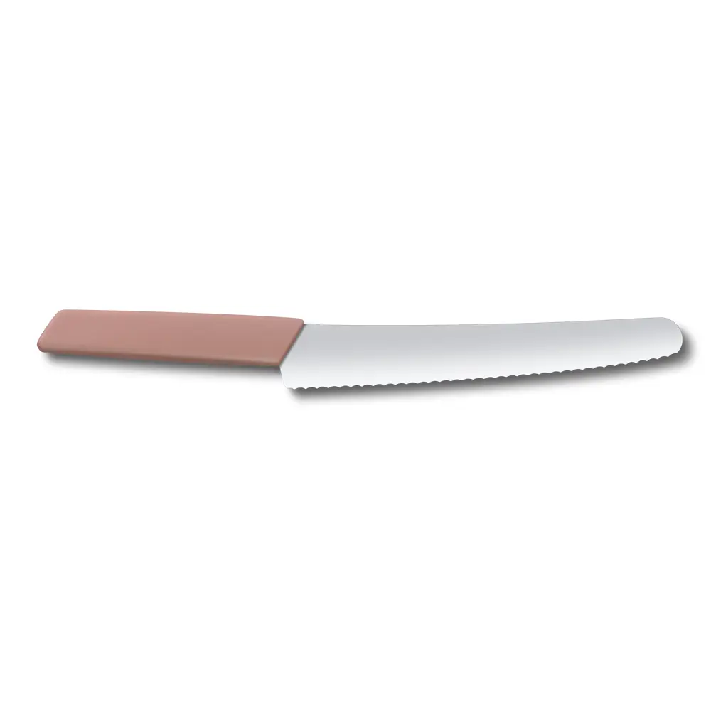 Victorinox Swiss Modern, Brot- und Konditormesser, 22cm, Wellen, apricot,B, 6.9076.22W5B – Ansicht 2