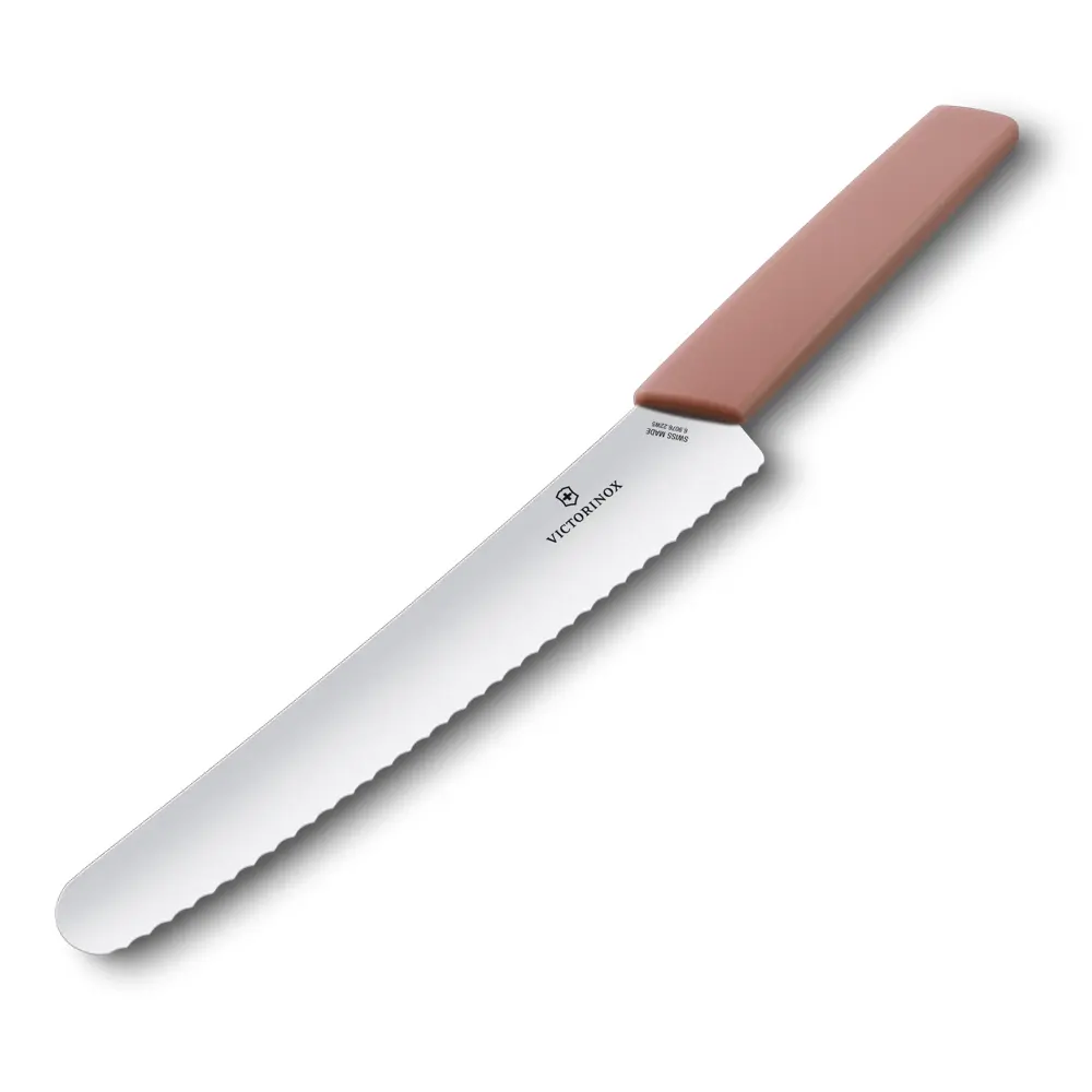 Victorinox Swiss Modern, Brot- und Konditormesser, 22cm, Wellen, apricot,B, 6.9076.22W5B – Ansicht 4