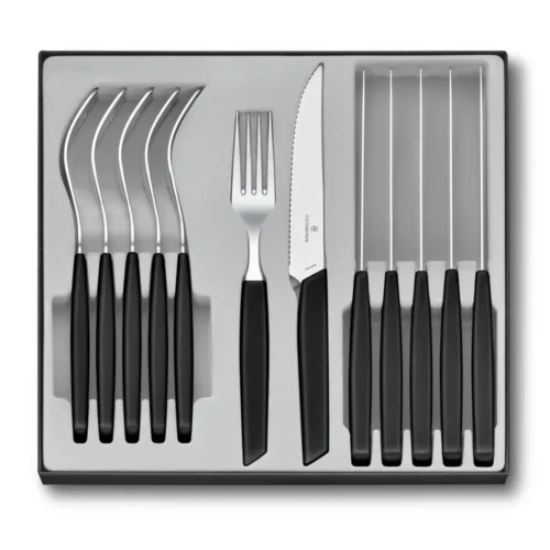 Victorinox Modern, Besteckset (Steakmesser), 12tlg,12cm,Wellen,schwarz, 6.9093.12W.12 – Ansicht 1