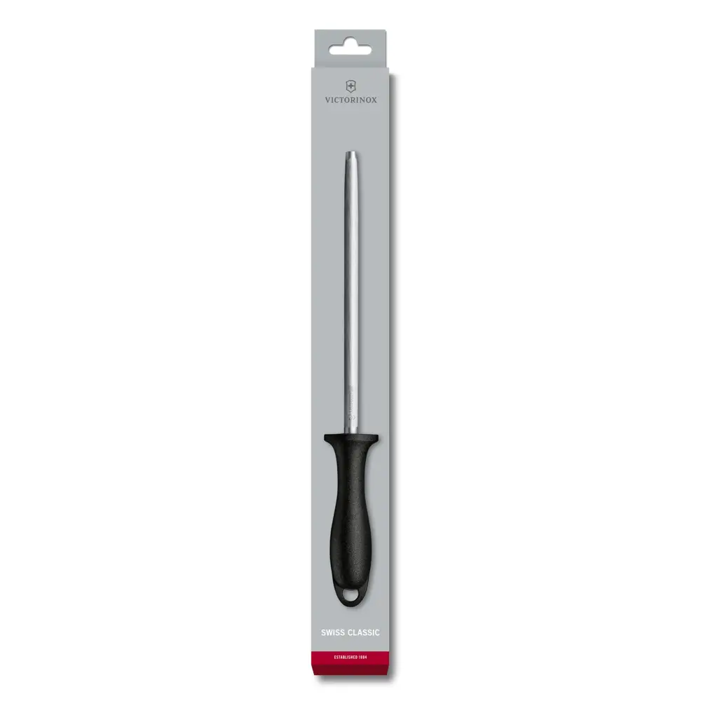 Victorinox Classic, Abziehstahl, 20 cm, Mittelfeinzug, rund, Schwarz, 7.8014 – Ansicht 2