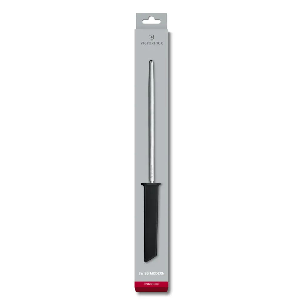 Victorinox Modern, Abziehstahl, 23 cm, Mittelfeinzug, rund, schwarz, 7.8306 – Ansicht 2